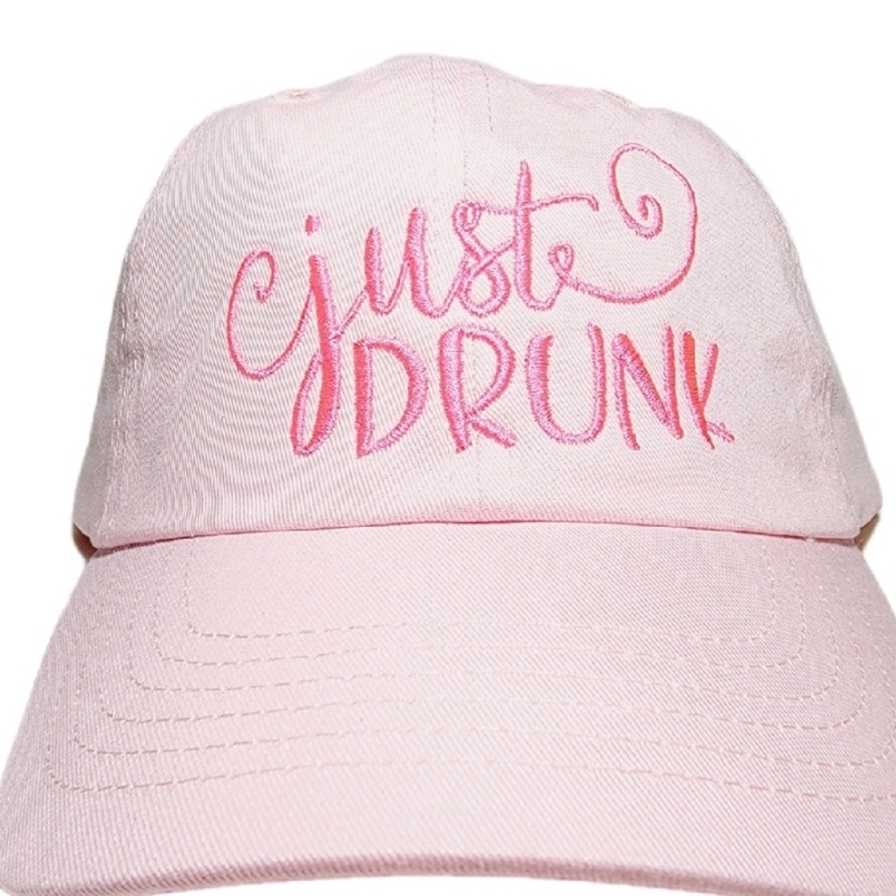 Just Drunk Adjustable Unstructured Curved Bill Hat Cap